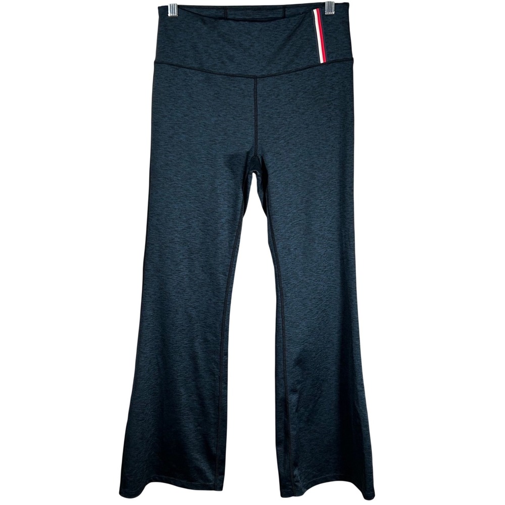 Tommy Hilfiger Sport Womens Space‎ Dye Wide Leg Yoga Pants Teal Blue Medium